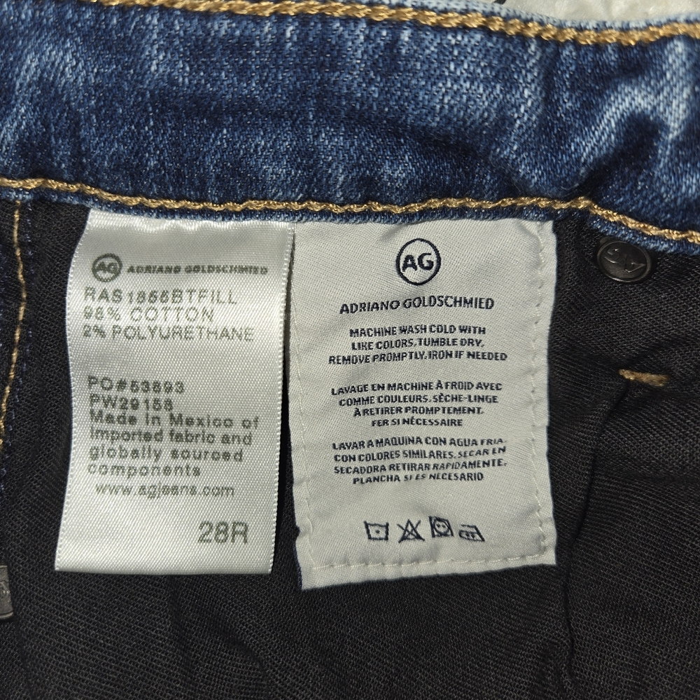 AG Adriano Goldschmied Prima Cigarette Ankle Dark Blue Wash Jeans Size 28R - Picture 13 of 14